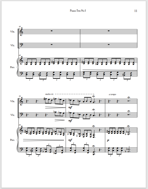 Piano Trio No 1 Score and Parts - Image 5