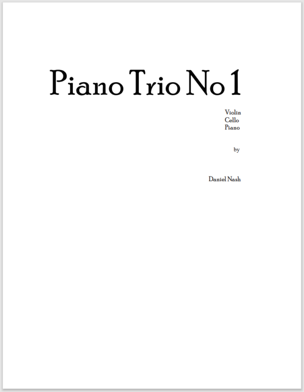 Piano Trio No 1 Score and Parts - Image 3